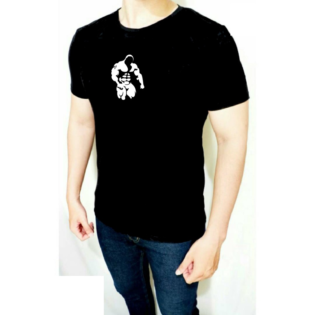 Baju Baju Gym pria logo binaraga Kaos Olahraga Pria