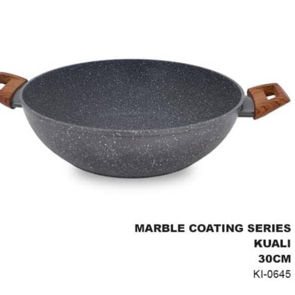 WAJAN- CYPRUZ WAJAN PENGGORENGAN INDUKSI 30 CM MARBLE WOK FRY PAN -WAJAN.