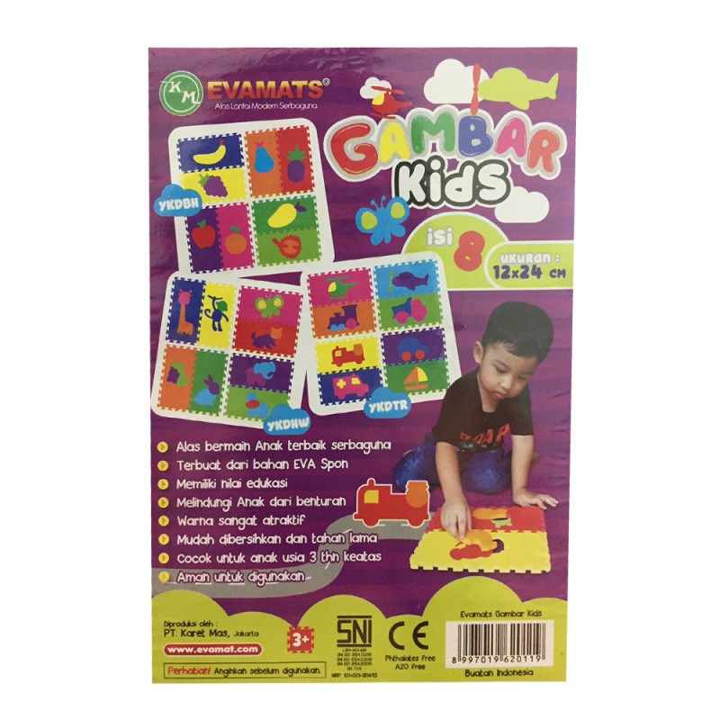 Evamats Puzzle Gambar Kids isi 8 pcs - Tersedia Pilihan Motif