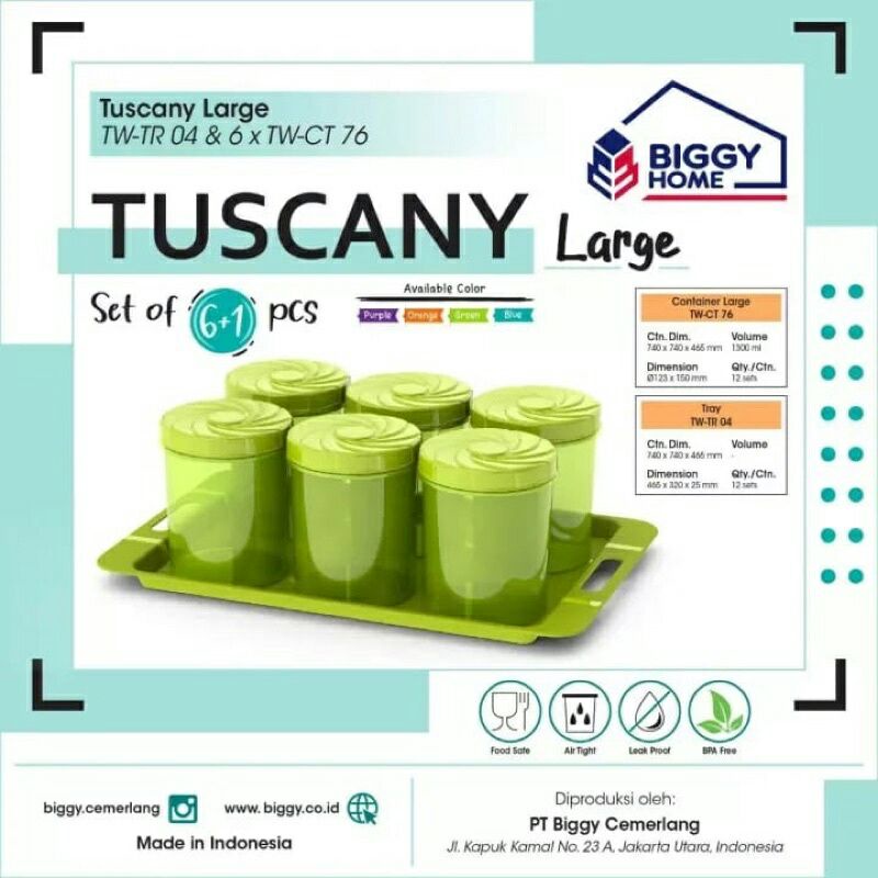 Set Toples Tuscany Large Small Set isi 7 Free Nampan