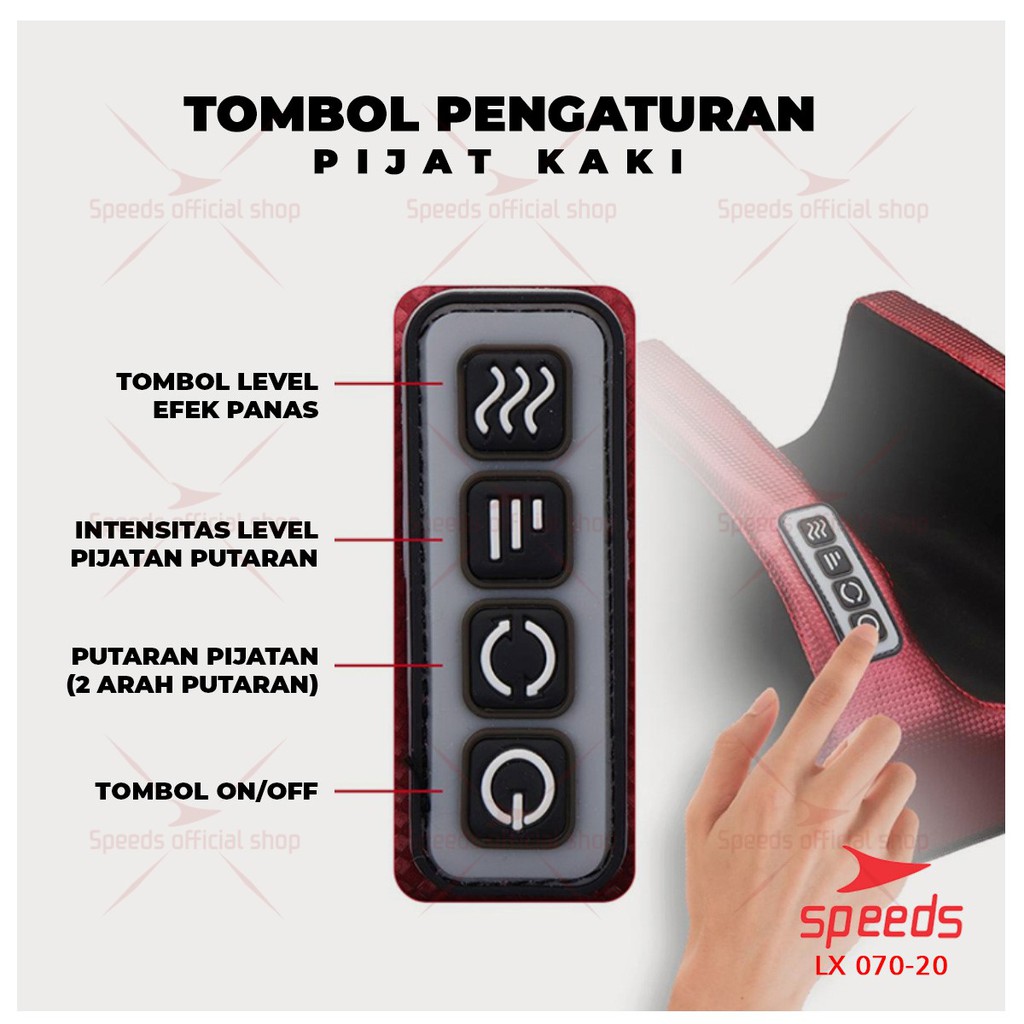 SPEEDS Alat Pijat Kaki Elektrik Foot Massager Terapi Kaki dan Badan Alat Kesehatan Portable 070-20-2