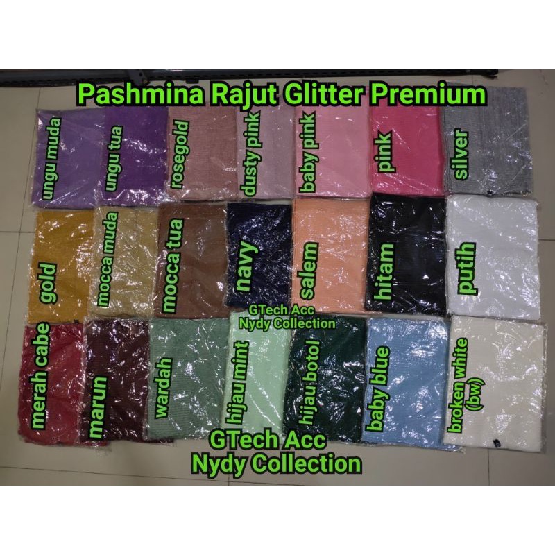 Kerudung Pashmina Rajut Glitter Tebal Premium