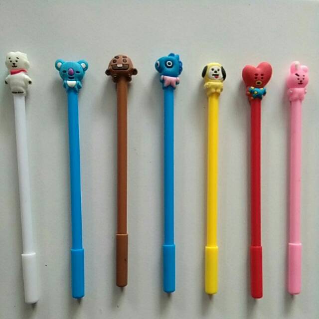 

Pulpen BT21 RJ, Koya, Shooky, Mang, Chimmy, Tata, Cooky