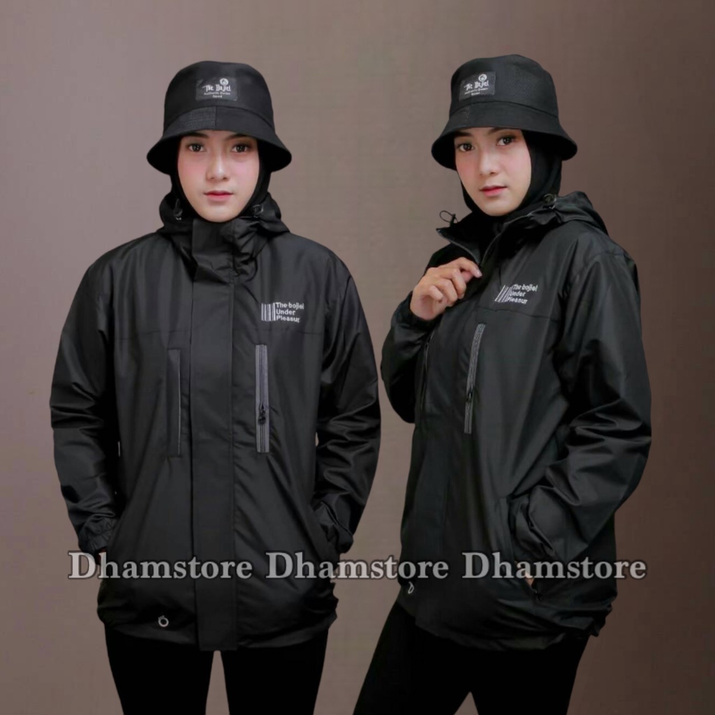 The Bojiel Pleasure - Jaket Outdoor Pria Jaket Parasut Jaket Outdoor Unisex Jaket Distro Jaket Gunung Hitam