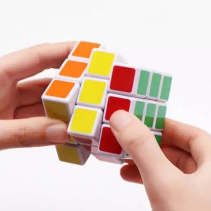 Mainan Edukasi Rubic rubix Rubik Cube 3x3 White Base Large size Besar 6cm Murah