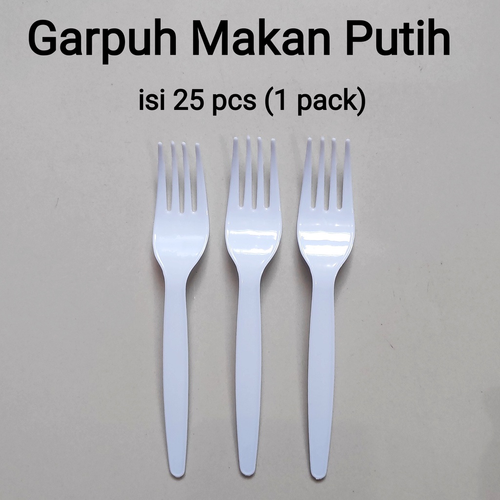 Garpuh plastik putih / garpuh makan plastik / Sendok Garpuh