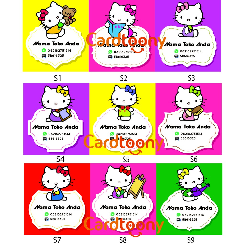 Sticker Stiker Label Nama Toko Kemasan Produk Sanrio Hello Kitty