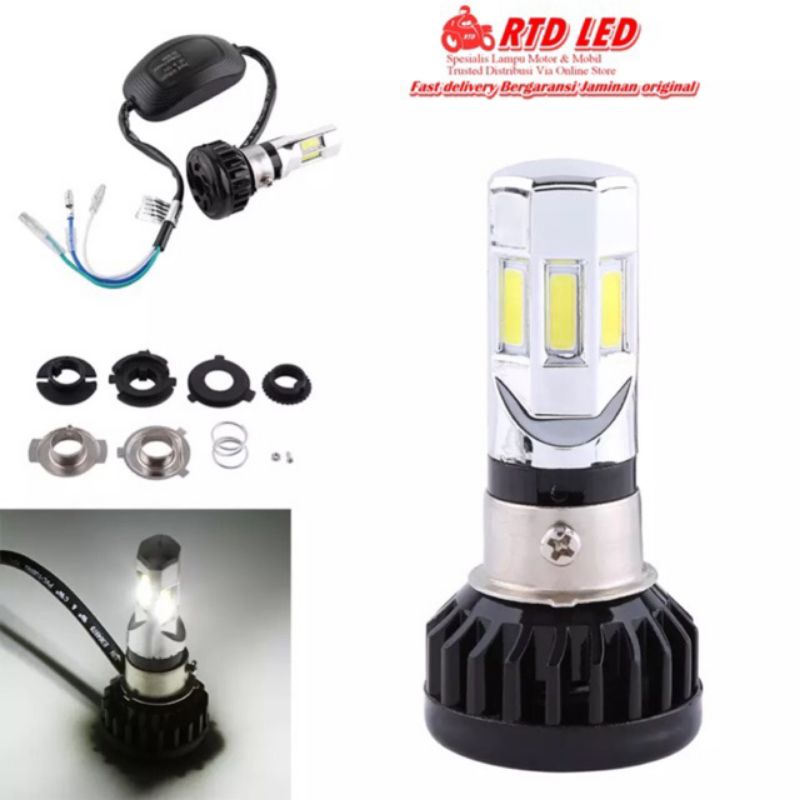 Lampu Depan LED 6 Sisi M02E &amp; 3 Sisi M02D RTD Rayton Nyala White &amp; Ice Blue Universal