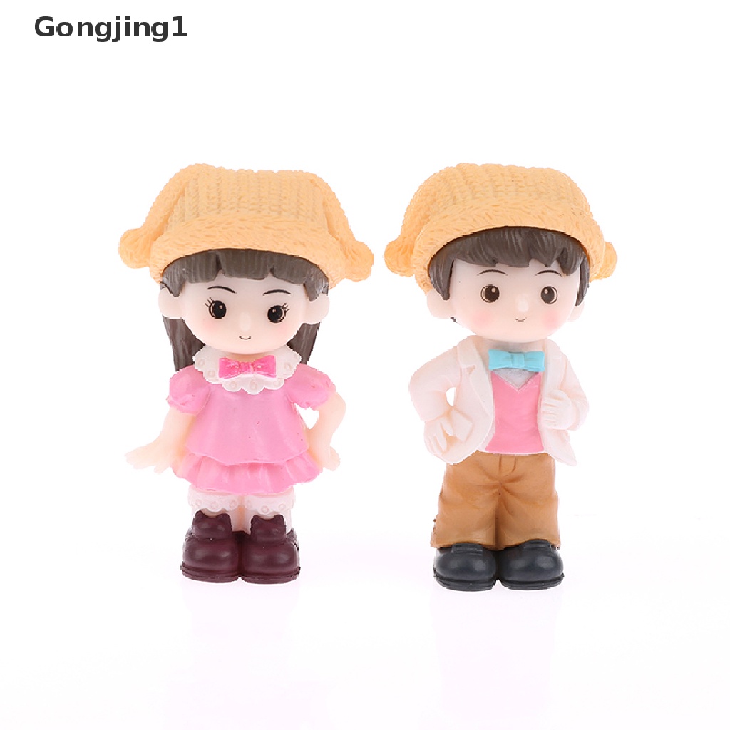 Gongjing1 1 Pasang Miniatur Pasangan Badut Romantis Untuk Dekorasi Rumah Boneka