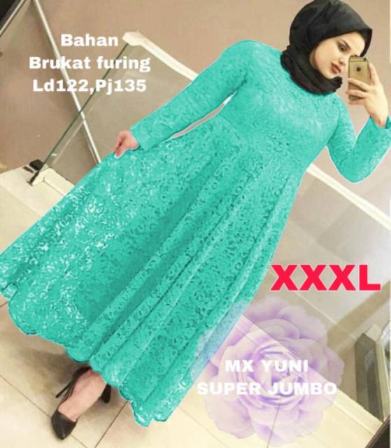 XVC - Maxi YUNI Brukat UKURAN (L - XXXL) / Maxi Terbaru / Maxi Dress Kekinian / Fashion Muslim-6