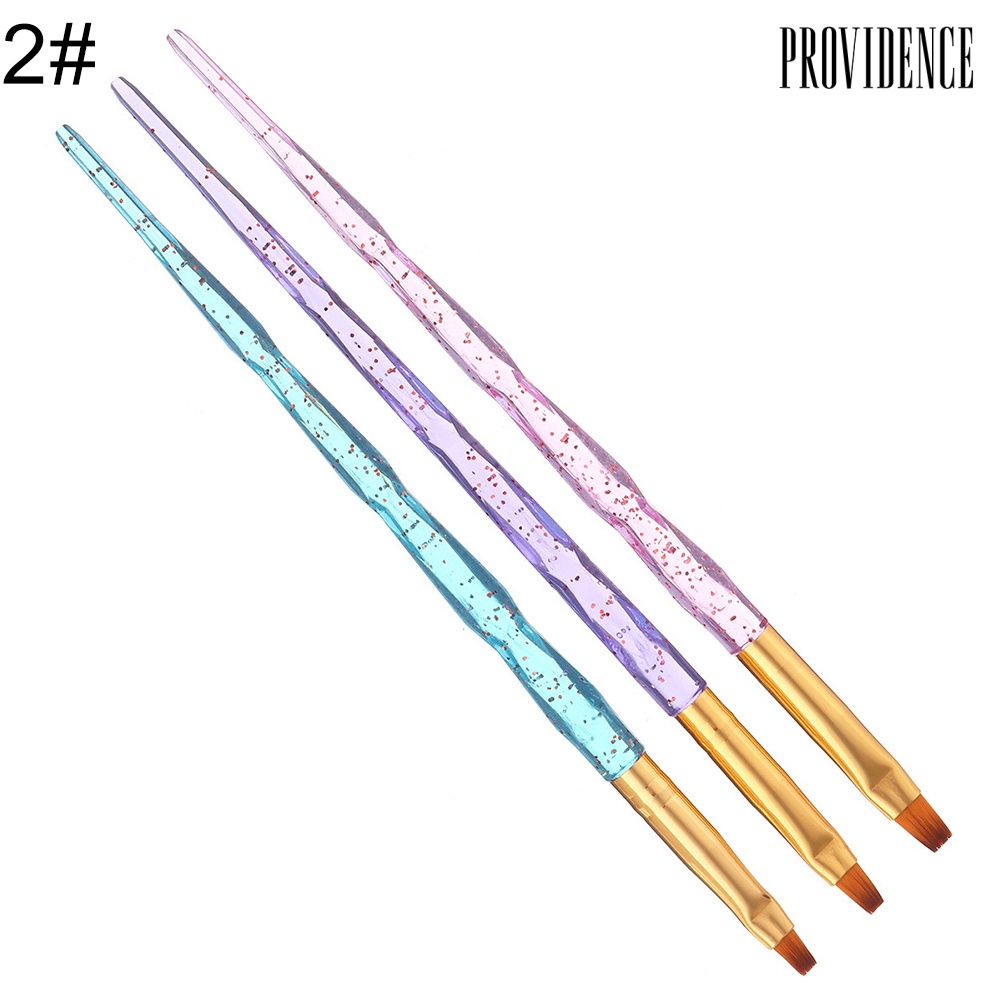 Providence 3Pcs/Set Nail Art Acrylic UV Gel Extension Builder Painting Brush Drawing Pens