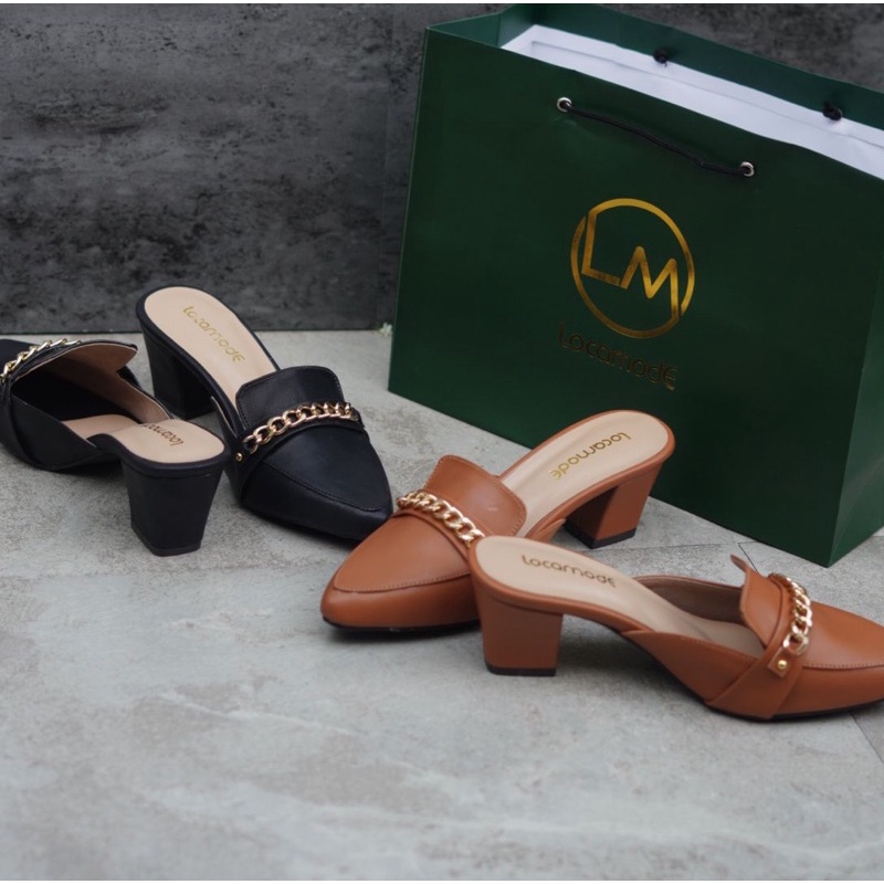 SENDAL HEELS LOCAMODE kode-011 (free box,paper bag) hak 5cm