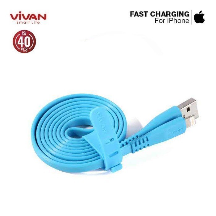 Kabel Data Vivan CSL100S For Iphone Cable Data  (1 Toples ini 40 Pcs) - Garansi Resmi 1 Tahun