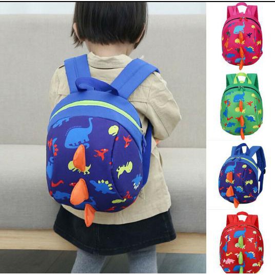 Tas sekolah anak TK - tas dinosaurus - Hijau Muda