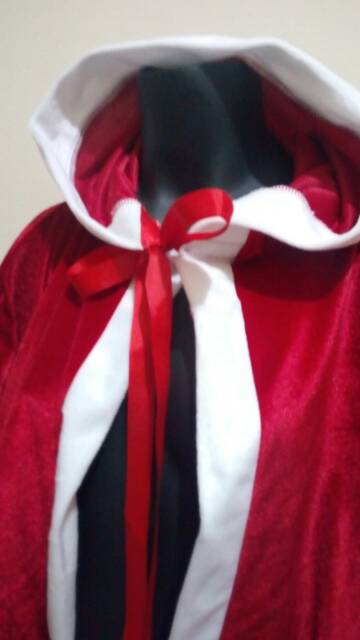 Cloak dan rok  natal Christmas beludru velvet merah cantik