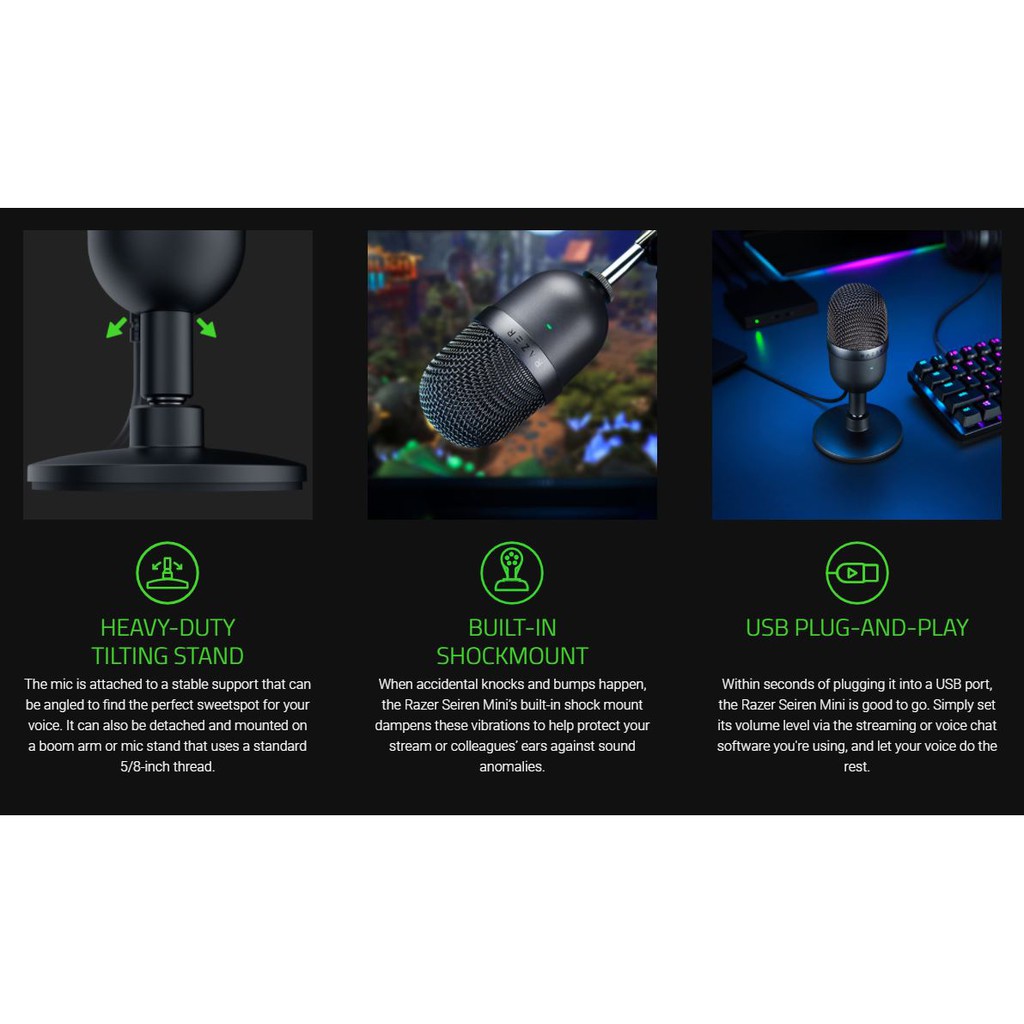 Razer Seiren Mini USB Gaming Streaming Microphone Mikrofon