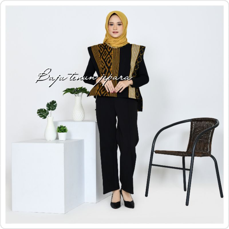 blouse tenun atasan tenun rompi tenun blazer baju tenun jepara Btj8