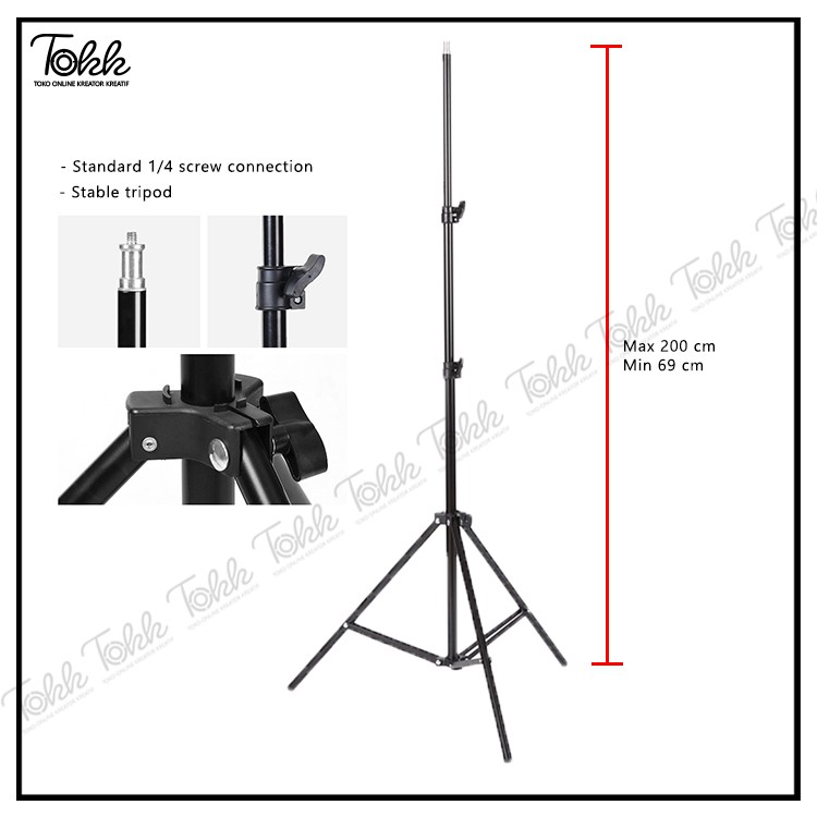 Light Stand Tripod Multifungsi / K3 Thermometer Stand 2M/1M/15cm