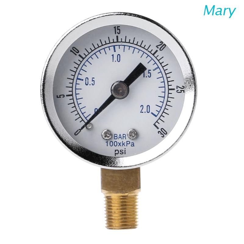 Mary Alat Pengukur Tekanan Hidrolik Kompresor Udara NPT 1 / 8 &quot;0-30 PSI