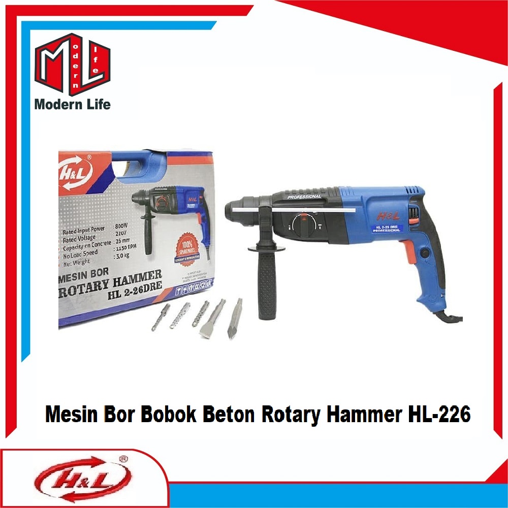 Mesin Bor Beton Rotary Hammer Demolition Bor Bobok Beton HL 2-26DRE