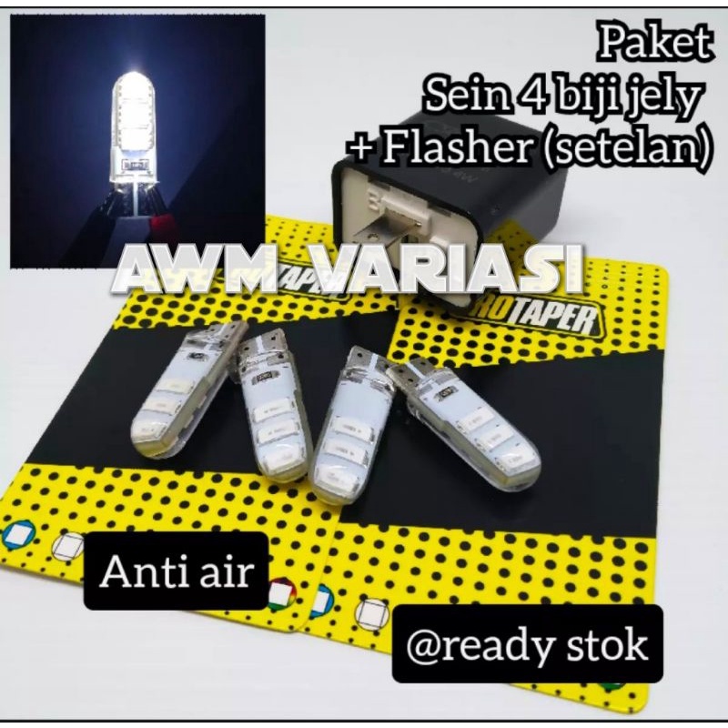 [PROMO] Lampu Sein JELLY kedip 4 pcs + FLASHER SEN UNIVERSAL SEMUA MOTOR