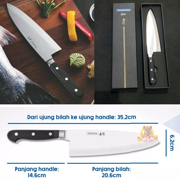 Tramontina DEBA 8in GOLD pisau sushi line japan precision knife