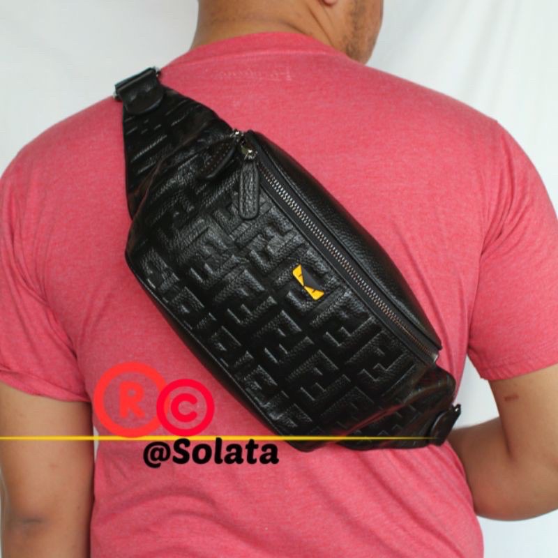 Waistbag Fendi pria Kulit asli import waist bag pria fendi tas selempang pria fendi tas slempang