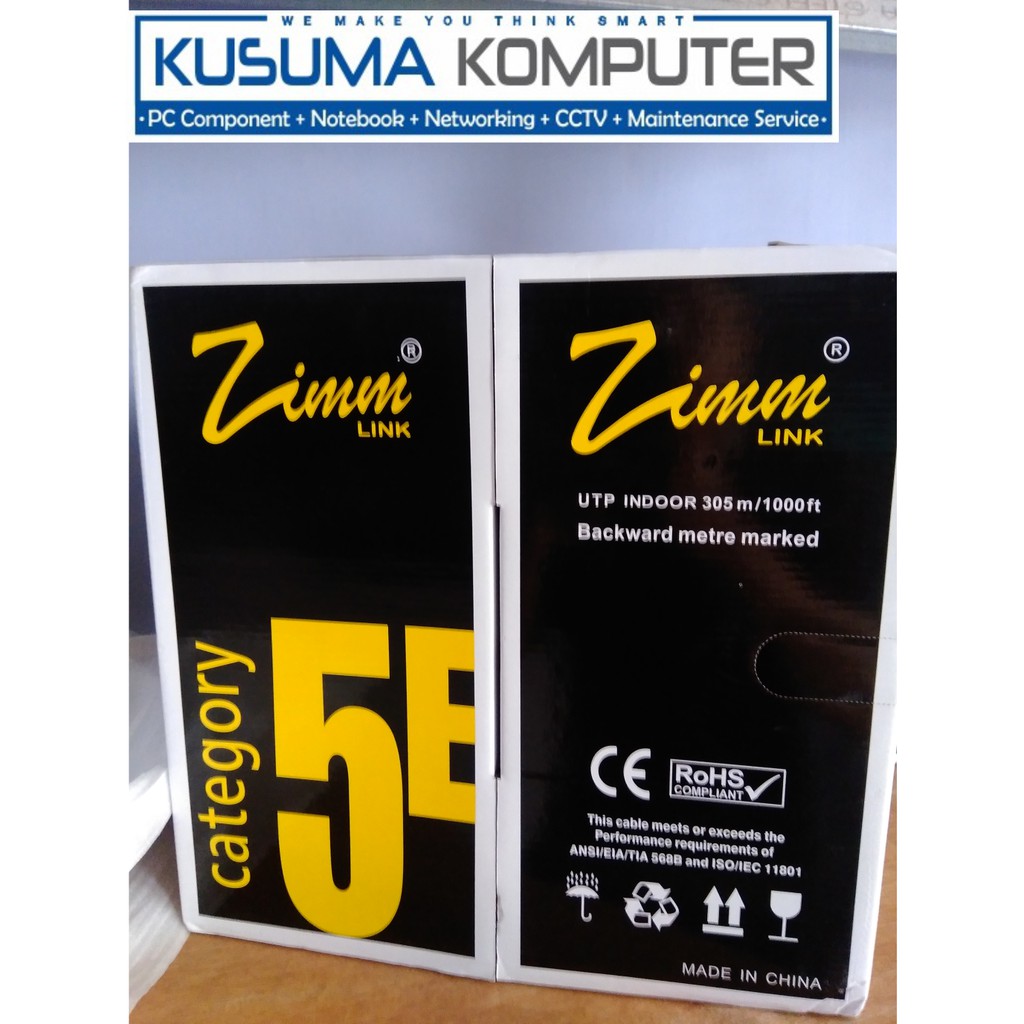 Zimmlink UTP Cat5e CCA-ID Indoor 305M kabel lan jaringan