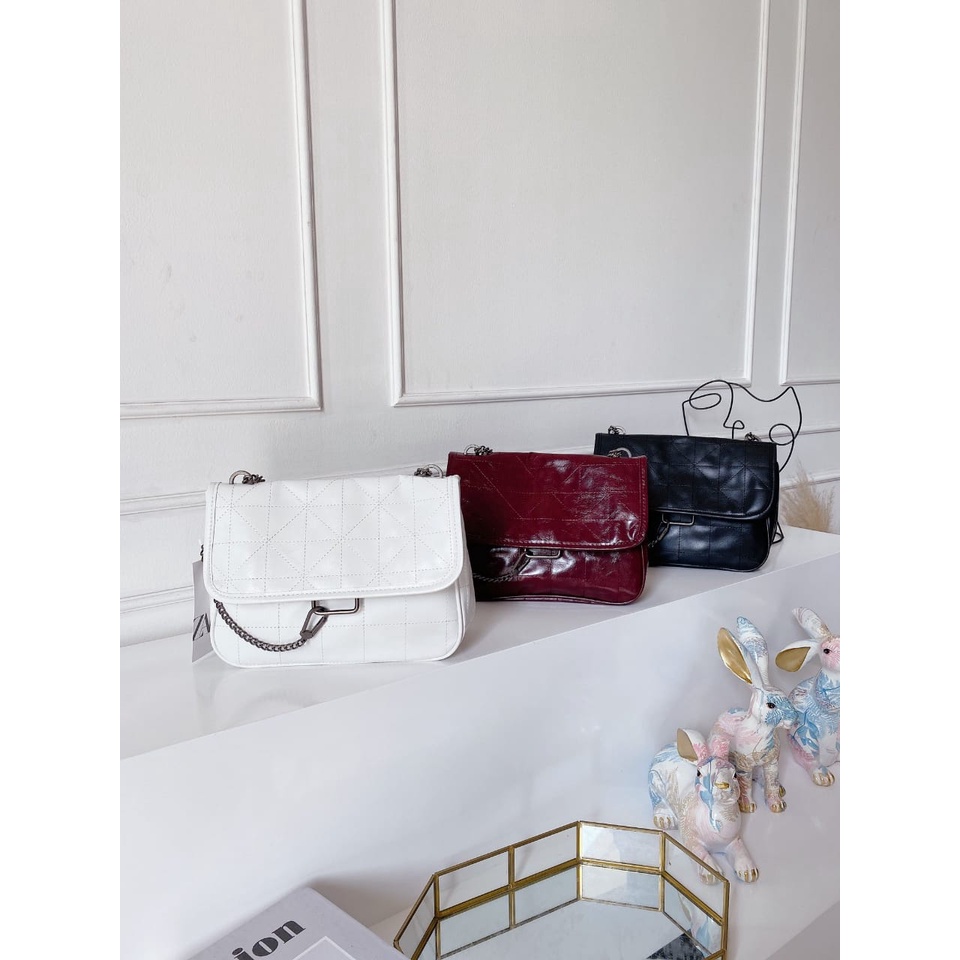 Zara  soft rocker shoulder bag / zara basic original bag / zara niki leather bag / tas import korea