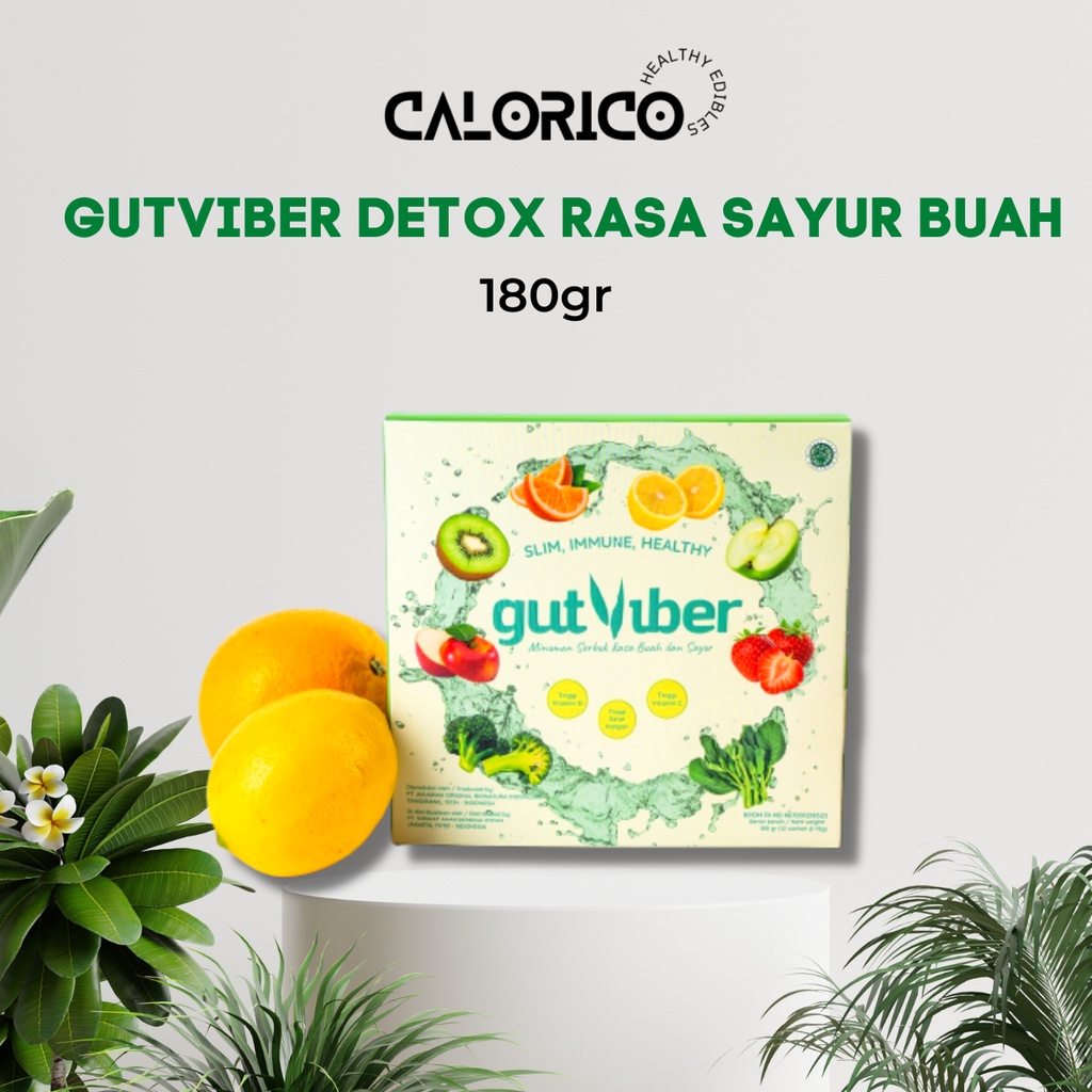 Fiber Drink Detox - GUTVIBER ecer 15 gr - Minuman Diet BPOM Kaya Serat Rasa Buah dan Sayur - Pelanca