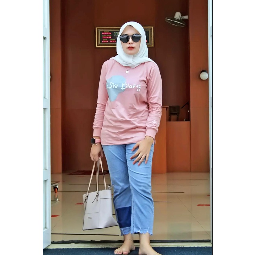 Baju Wanita Fashion wanita Kaos Wanita Atasan Wanita Kaos Lengan Panjang Wanita Six Diary MOTIF ARAB PINK DUSTY// Style Zolaqu//BAJU WANITA LENGAN PANJANG / SWEATER WANITA KEKINIAN / KAOS WANITA TRENDY / ATASAN WANITA TERBARU 2022