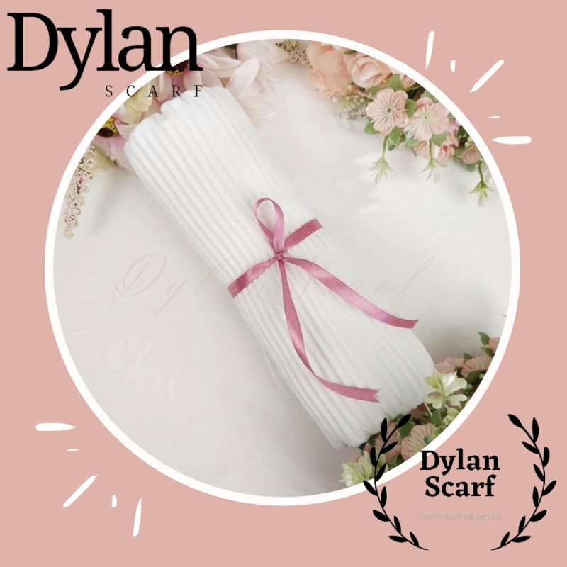 Jilbab Pashmina Plisket Ceruty Babydoll Premium Import-Broken White (BW)