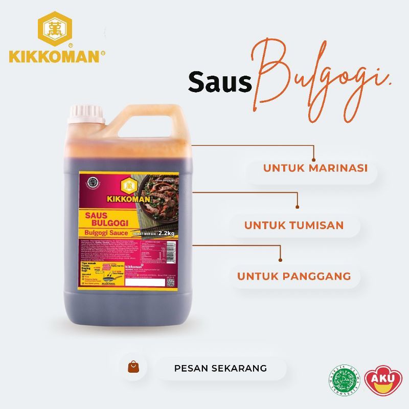 KIKKOMAN saus Bulgogi Halal jerigen 2.2 kg| Bulgogi Sauce