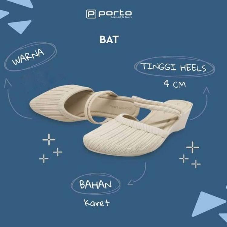 LA.19Au22r • SANDAL SEPATU WEDGES WANITA JELLY KARET KOREA MULES TUTONG KOKOP PORTO LADY BAT