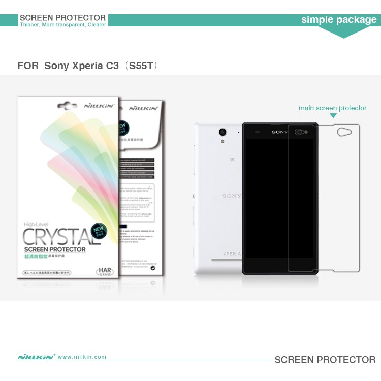 Nillkin Crystal Screen Protector Xperia C3 S55T D2533 / C3 Dual D2502