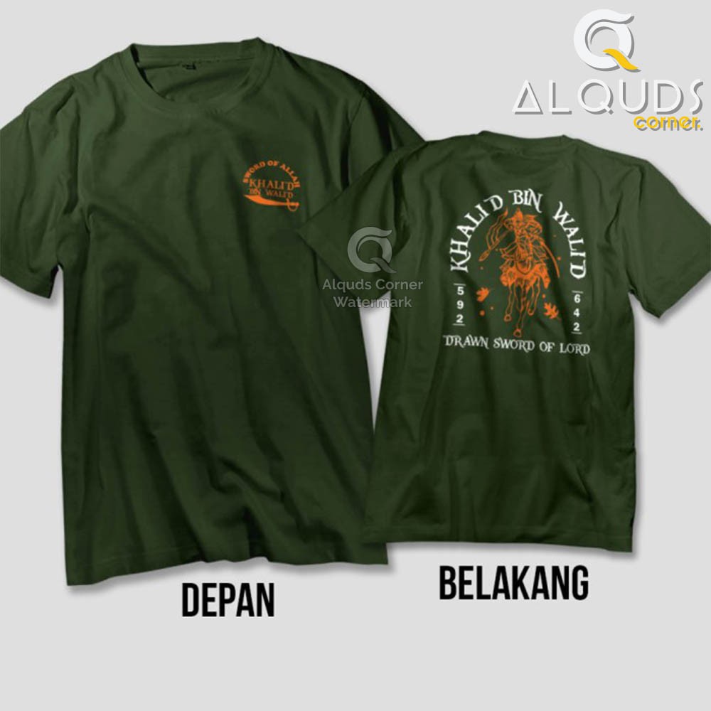 Kaos Dakwah Islami KHALID BIN WALID Drawn Sword of Lord / Baju Distro Santri Tokoh  Muslim / 5985-2
