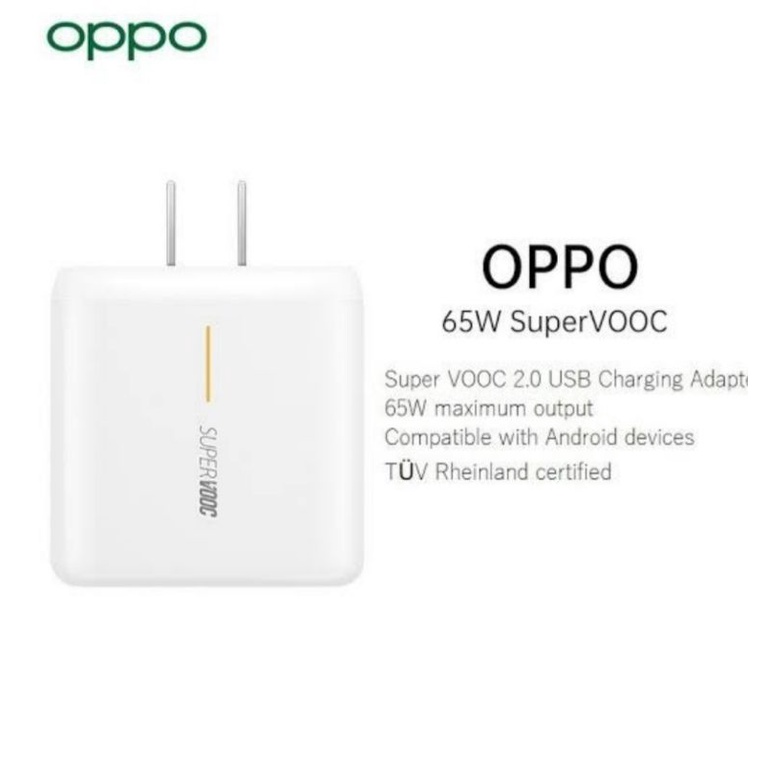 Charger OPPO RENO ACE 2 65 Watt TYPE C USB Super VOOC Tc Fast Charging Flash