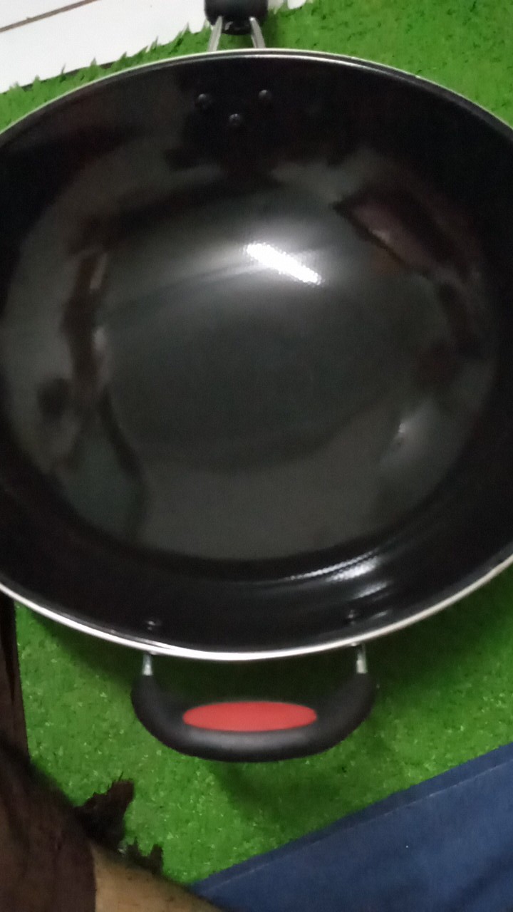 Wajan Enamel Gagang & Kuping Hitam Kwalii Penggorengan Texania 34 Cm Anti Lecet