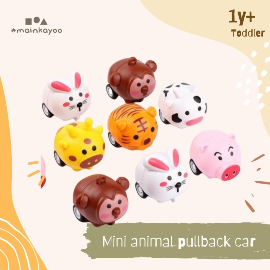 Mini Animal Pull back Car Toys - mainan mobil-mobilan anak