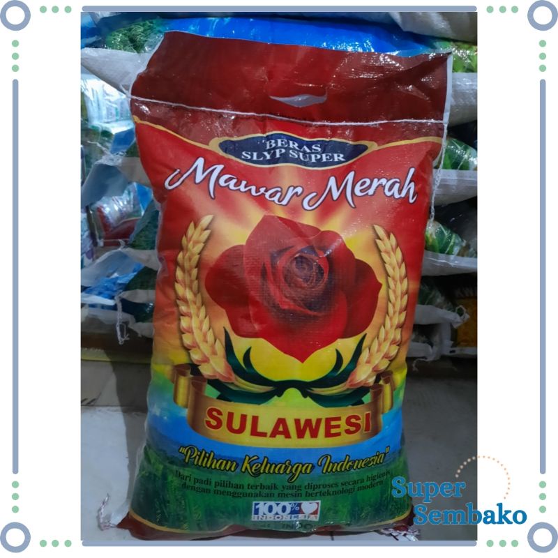 BERAS 10KG / 10 KG SUPER SLYP MAWAR MERAH SULAWESI SUPER SEMBAKO MURAH MAKASSAR