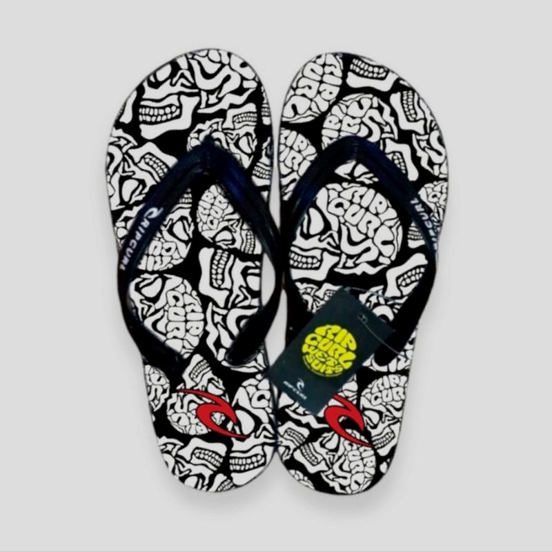 sandal jepit pria rc motif tengkorak sandal distro casual