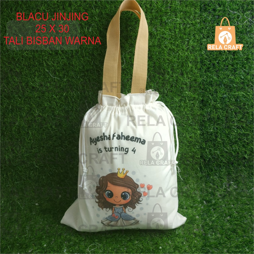 TAS SOUVENIR/TAS ULANG TAHUN ANAK/SERUT 25X30/F4/TALI BISBAN