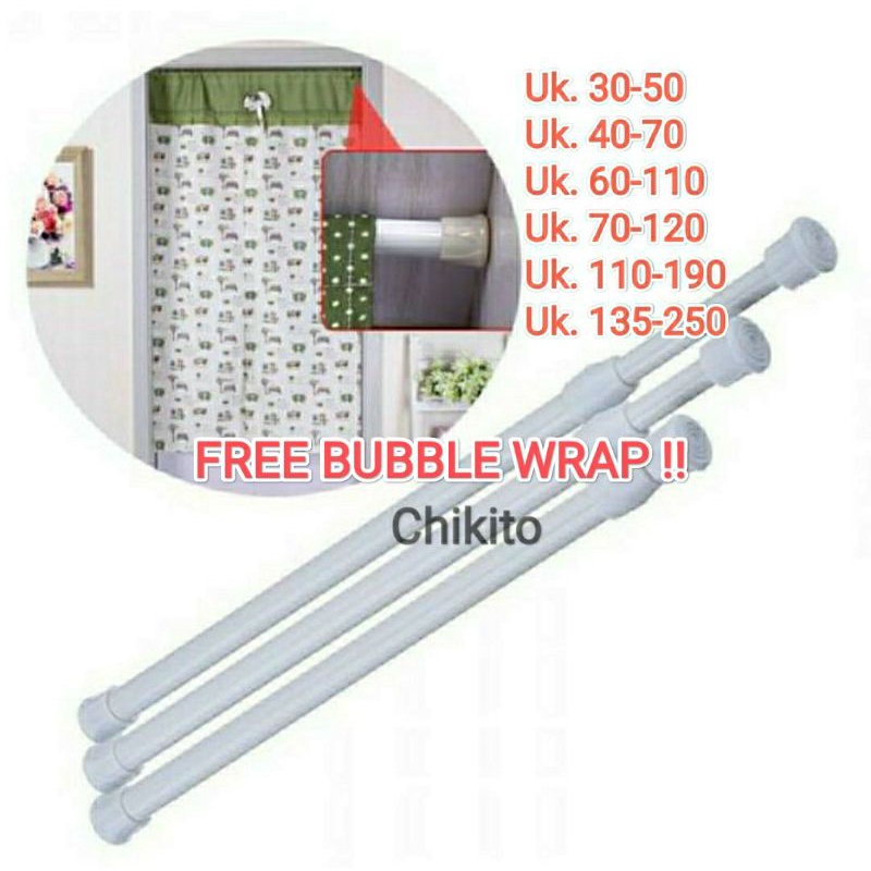 40-70 Tongkat Tirai, Pipa Gorden, Tongkat Gorden Fleksibel