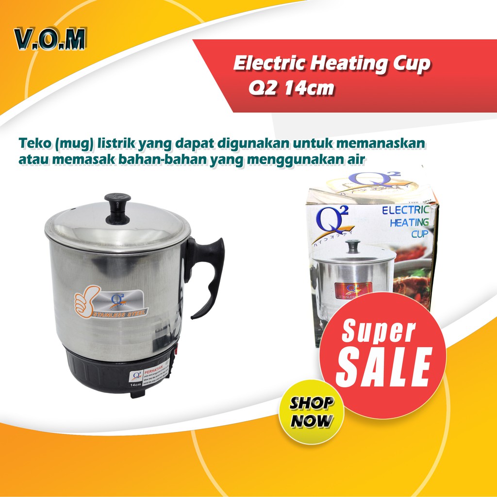 VOM Electric Heating Cup Q2 14cm / Teko Listrik / Mug Elektrik - 0257