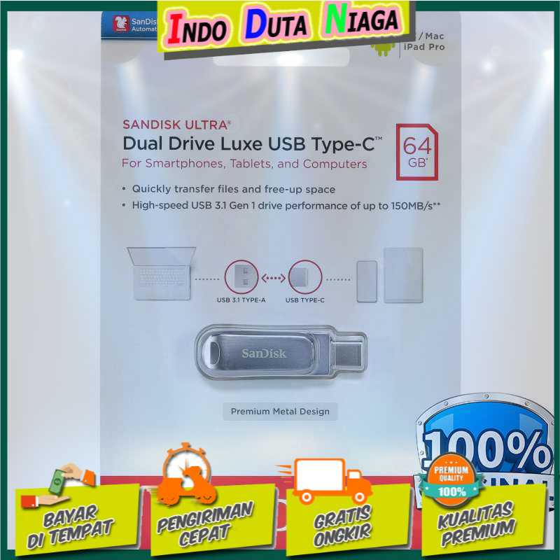 IDN TECH - SanDisk Ultra Dual Drive Luxe USB Type C 3.1 Flashdisk - SDDDC4