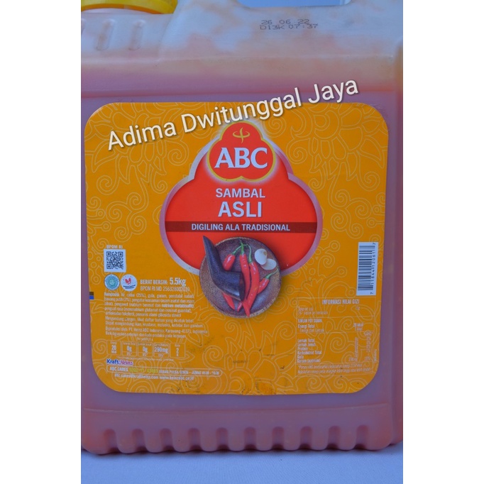 Sambal Asli ABC Dirigen / Saus ABC Asli Jerigen / Galon 5.5 Kg