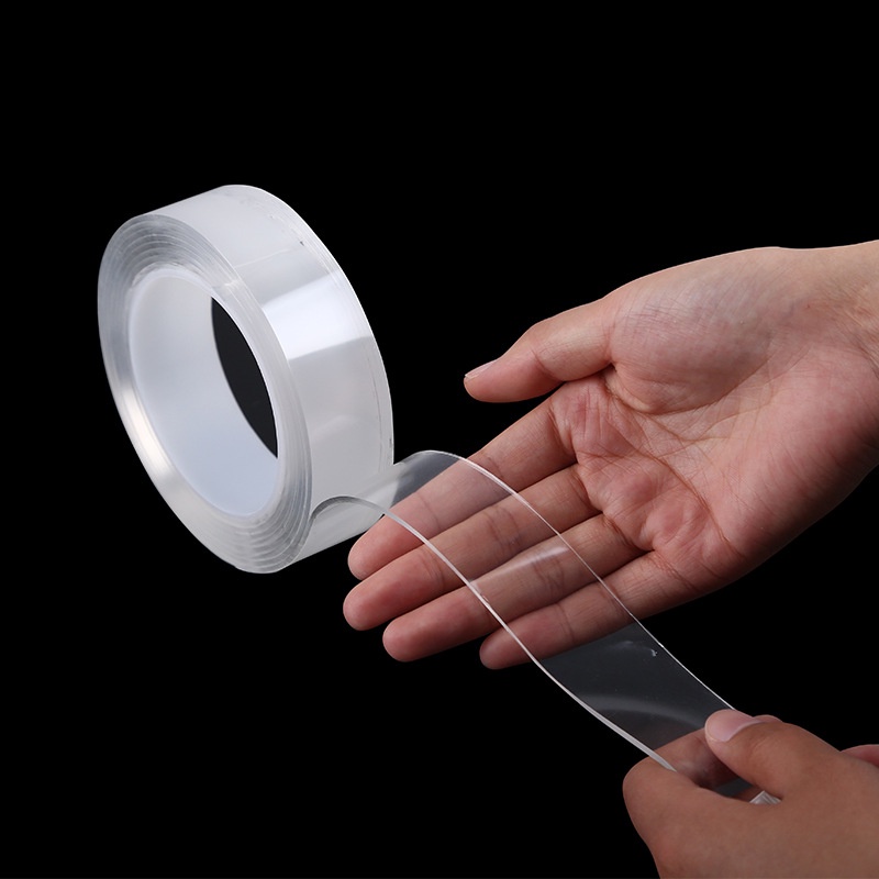 Solasi Bening Double Tape Perekat Isolasi Transparan Kuat Double Side Bisa Dicuci Kembali Uk 1-5 Meter