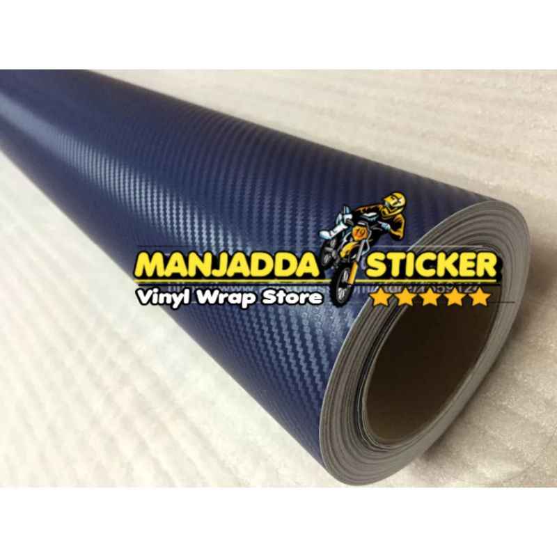 STIKER CARBON 3D WARNA DARK BLUE ORIGINAL