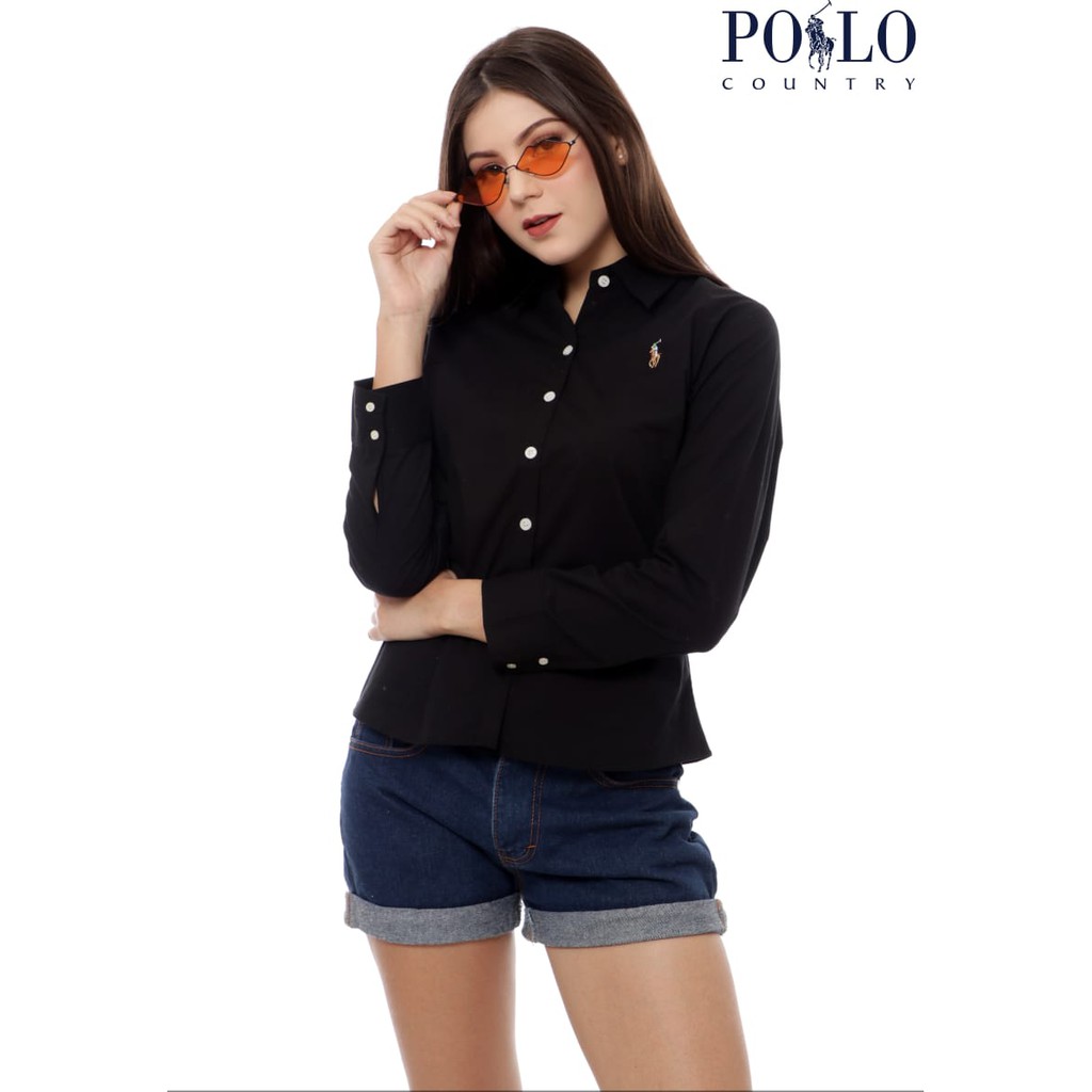 POLO COUNTRY C42-0 Original Kemeja Wanita Cotton Polos Panjang