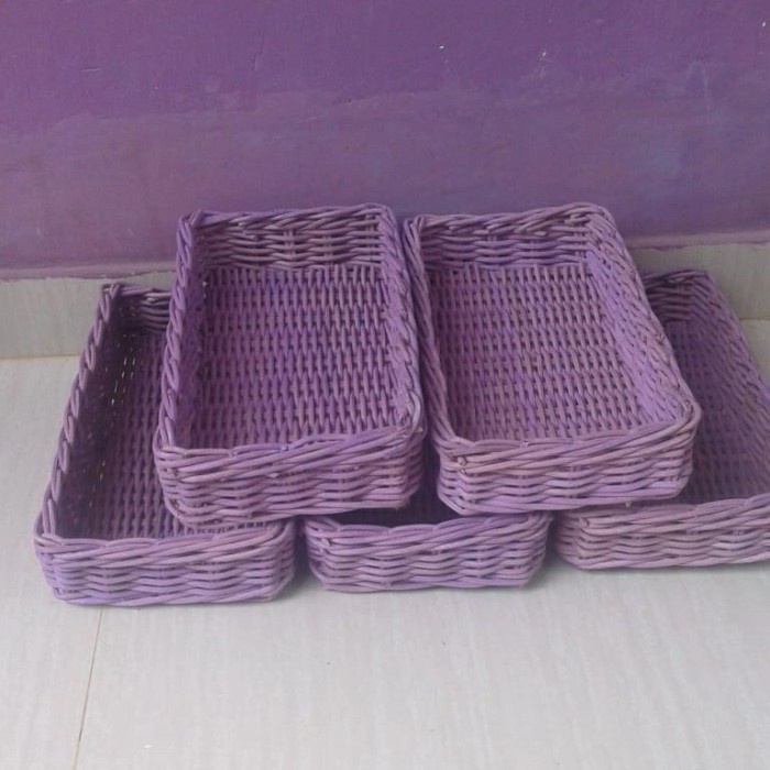 keranjang rotan nampan buah parcel dan sovenir murah 35 X 18 X 7 cm